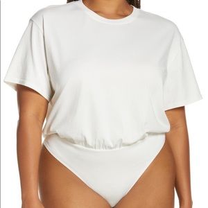 NWT Open Edit Organic Cotton T-shirt Bodysuit Ivory